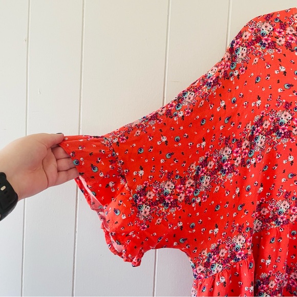 White Birch Red Floral Midi Dress - Picture 5 of 11